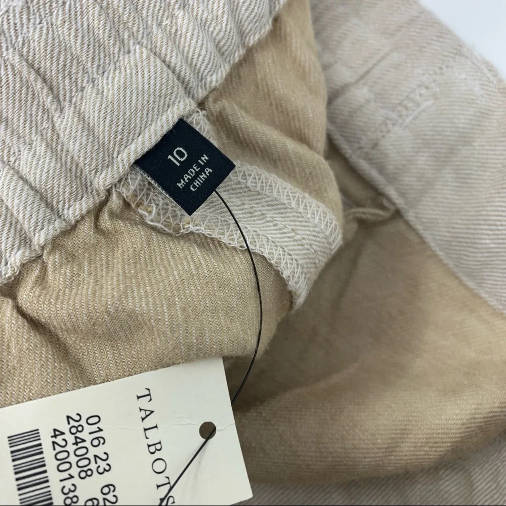 NEW Talbots Tan Easy Drawstring Linen Pant - Picture 8 of 10